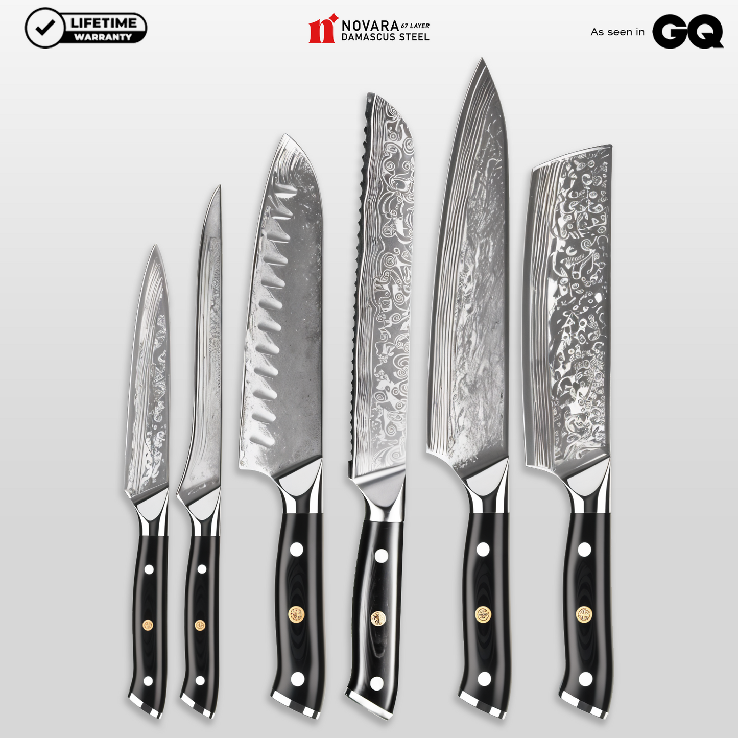 Novara Pro Black (プロブラック) - Damascus Steel Knives